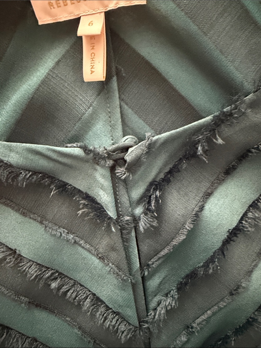Rebecca Taylor Forest green Chevron-Textured Blouse - Picture 7 of 7